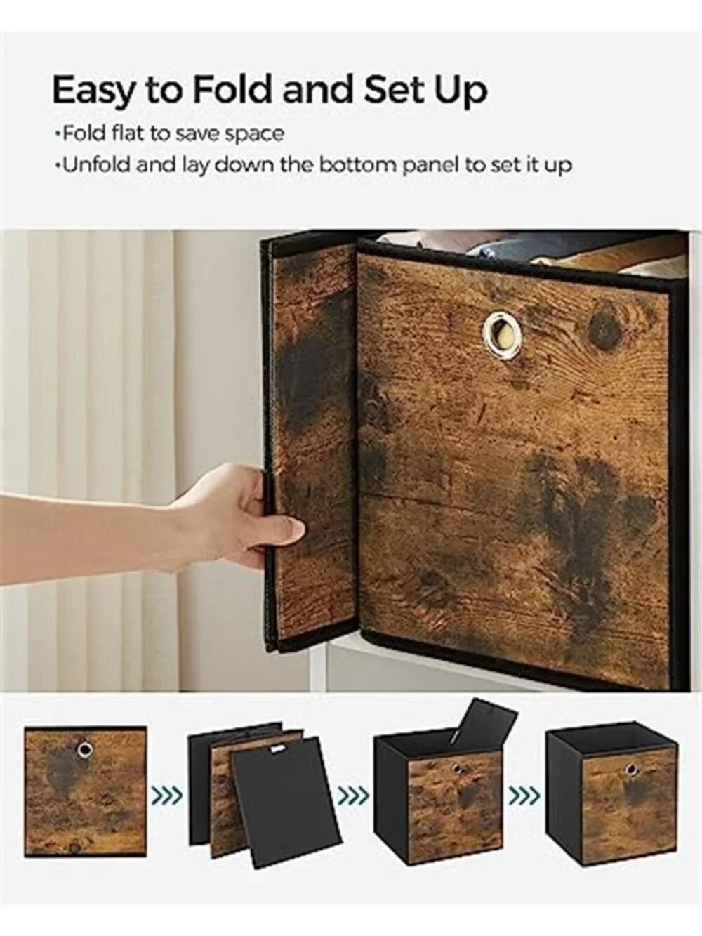 Storage Cubes Foldable Fabric Storage Bins Set of 6